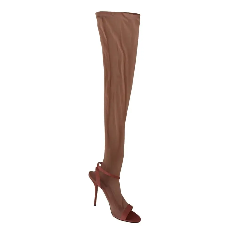 Dolce & Gabbana Rosa Tüll Stretch Riemchensandalen Schuhe - EU39/US8.5