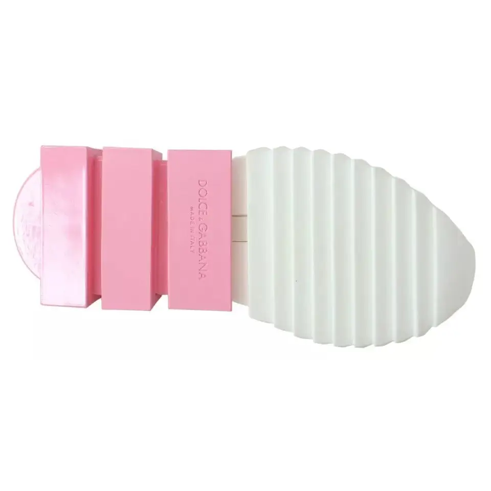 Dolce & Gabbana Rosa Weiß Logo Sorrento Turnschuhe Schuhe - EU35/US4.5