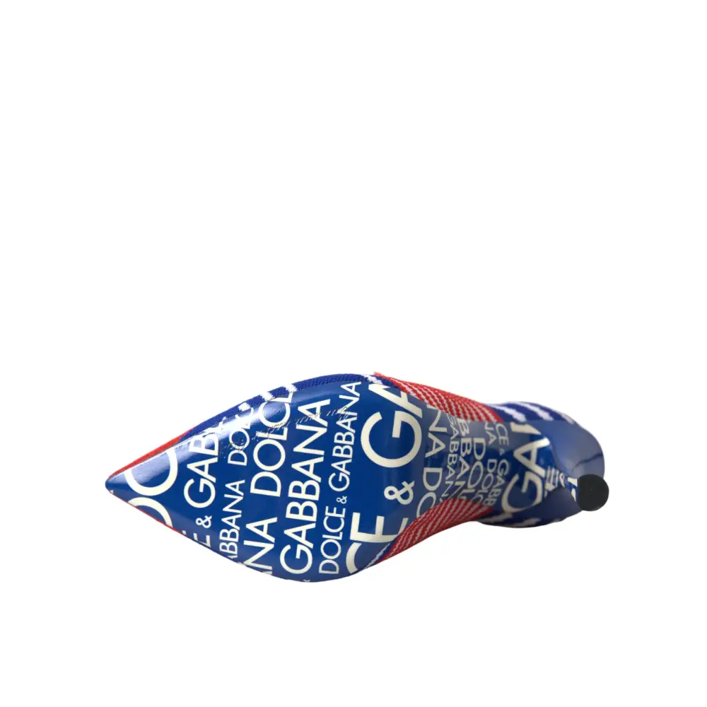 Dolce & Gabbana Rot Blau Stretch Socke Stil kurze Stiefel Logo Schuhe - EU37/US6.5