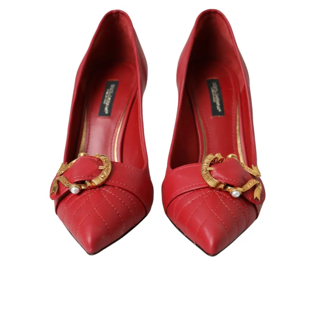 Dolce & Gabbana Rot Devotion Leder Heels Pumps Schuhe - EU36/US5.5