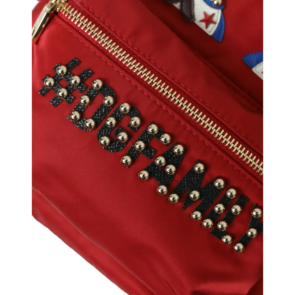 Dolce & Gabbana Rot #DGFAMILY Verschönerter Rucksack VULCANO Tasche