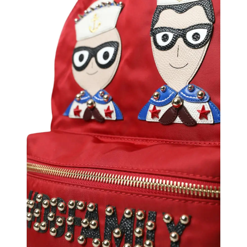 Dolce & Gabbana Rot #DGFAMILY Verschönerter Rucksack VULCANO Tasche