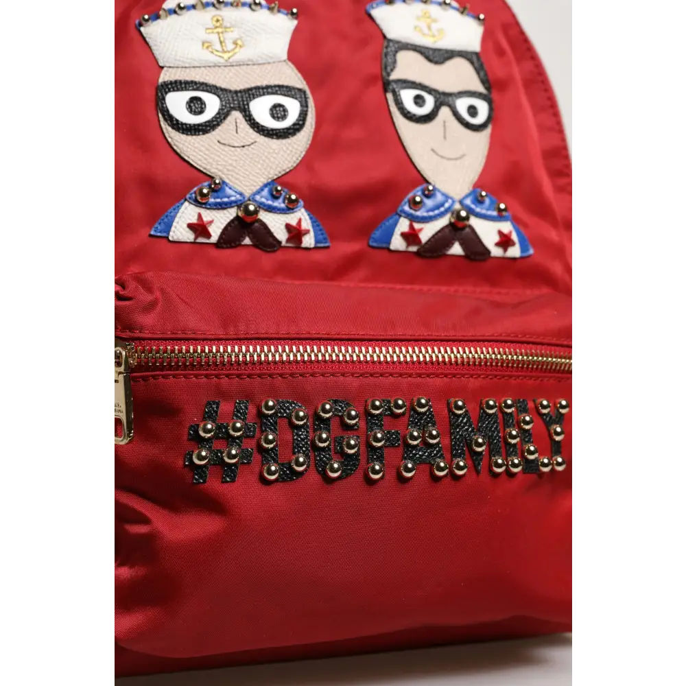 Dolce & Gabbana Rot #DGFAMILY VULCANO Verschönerung Rucksack Tasche