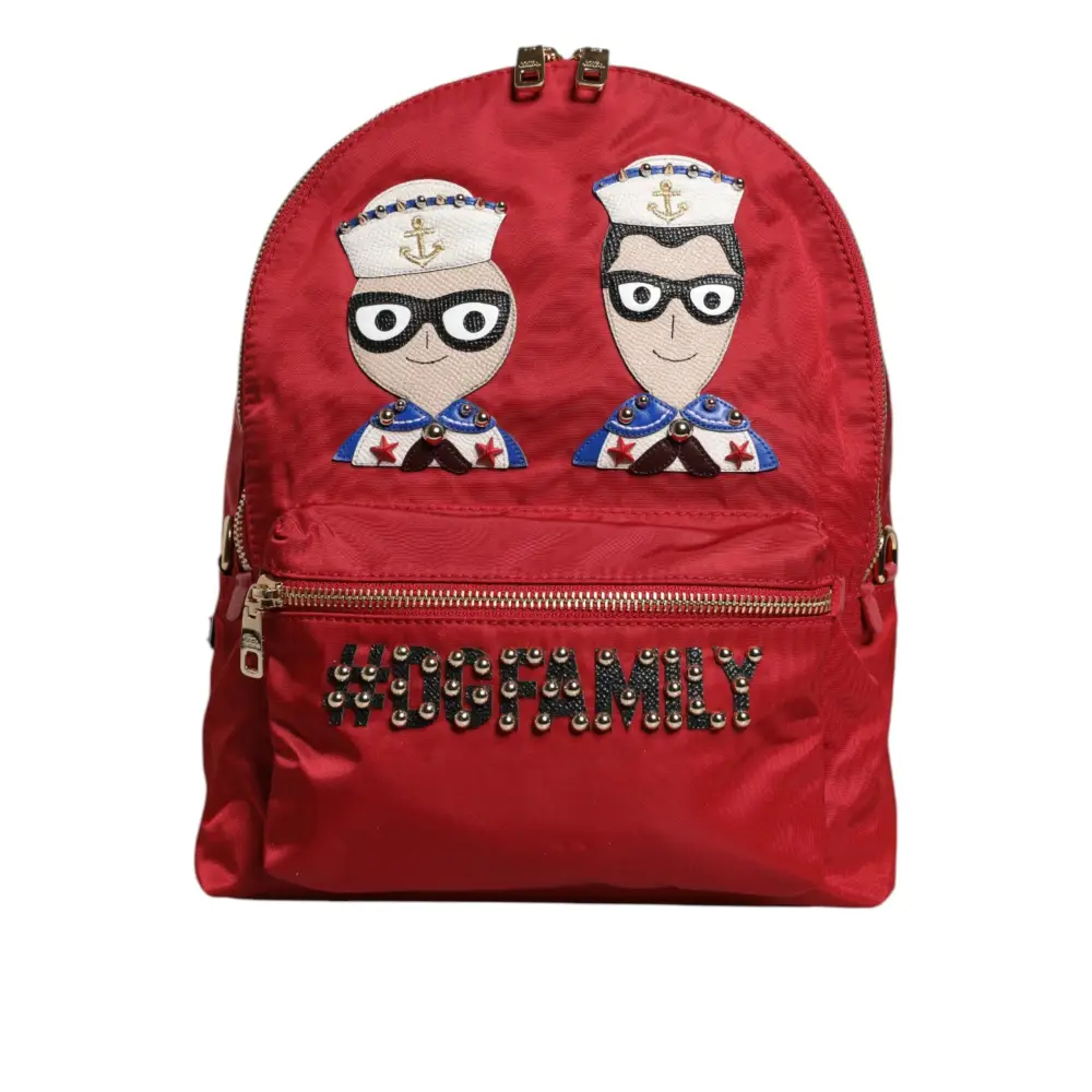Dolce & Gabbana Rot #DGFAMILY VULCANO Verschönerung Rucksack Tasche