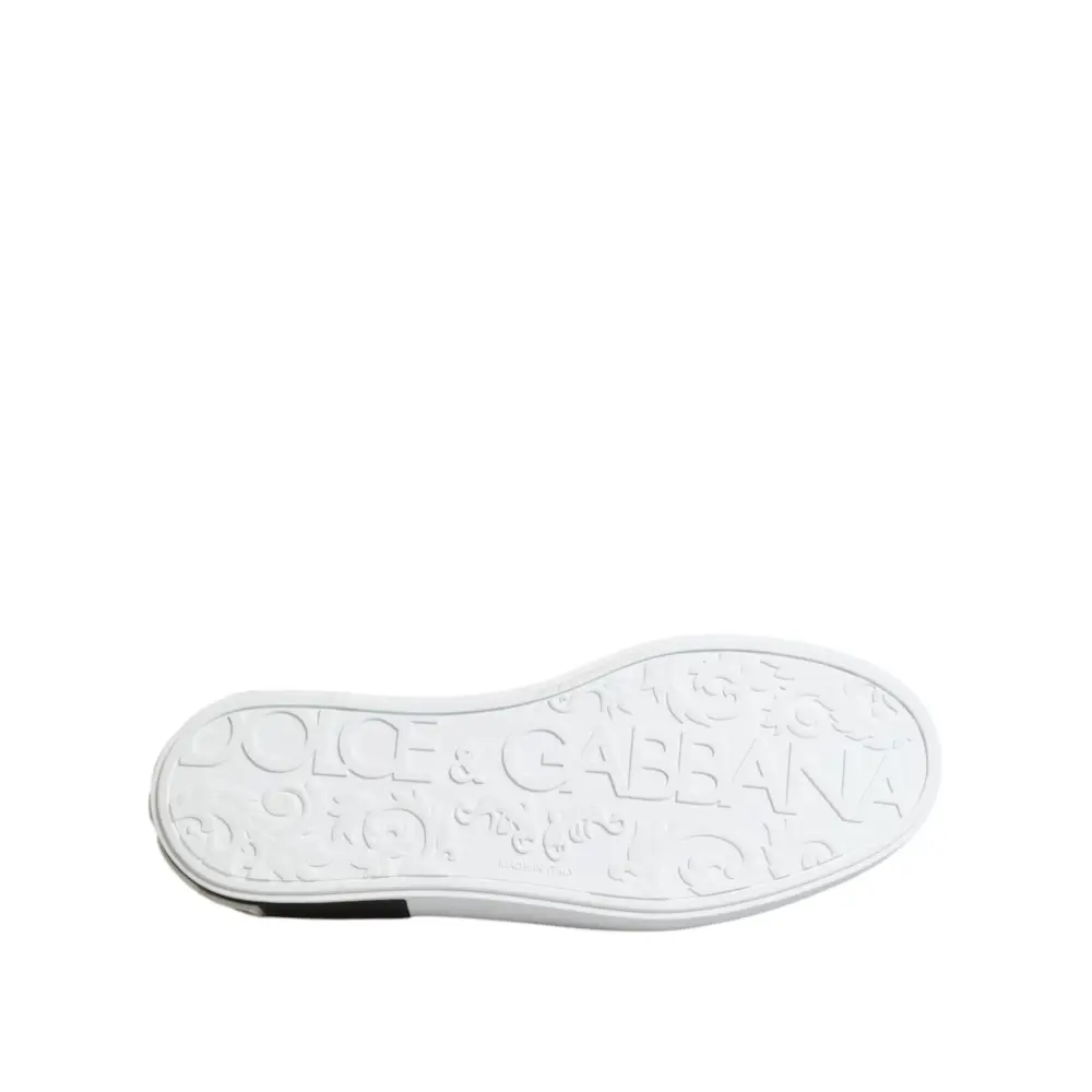 Dolce & Gabbana Rot Logo Low Top Slip On Männer Turnschuhe Schuhe - EU40/US7