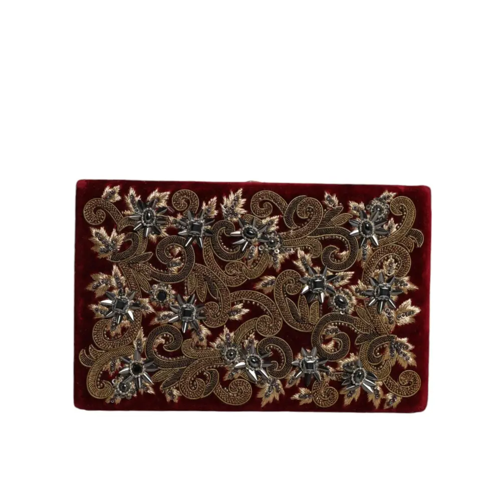 Dolce & Gabbana Rot Samt Gold Rahmen Kupplung Abend Party Handtasche