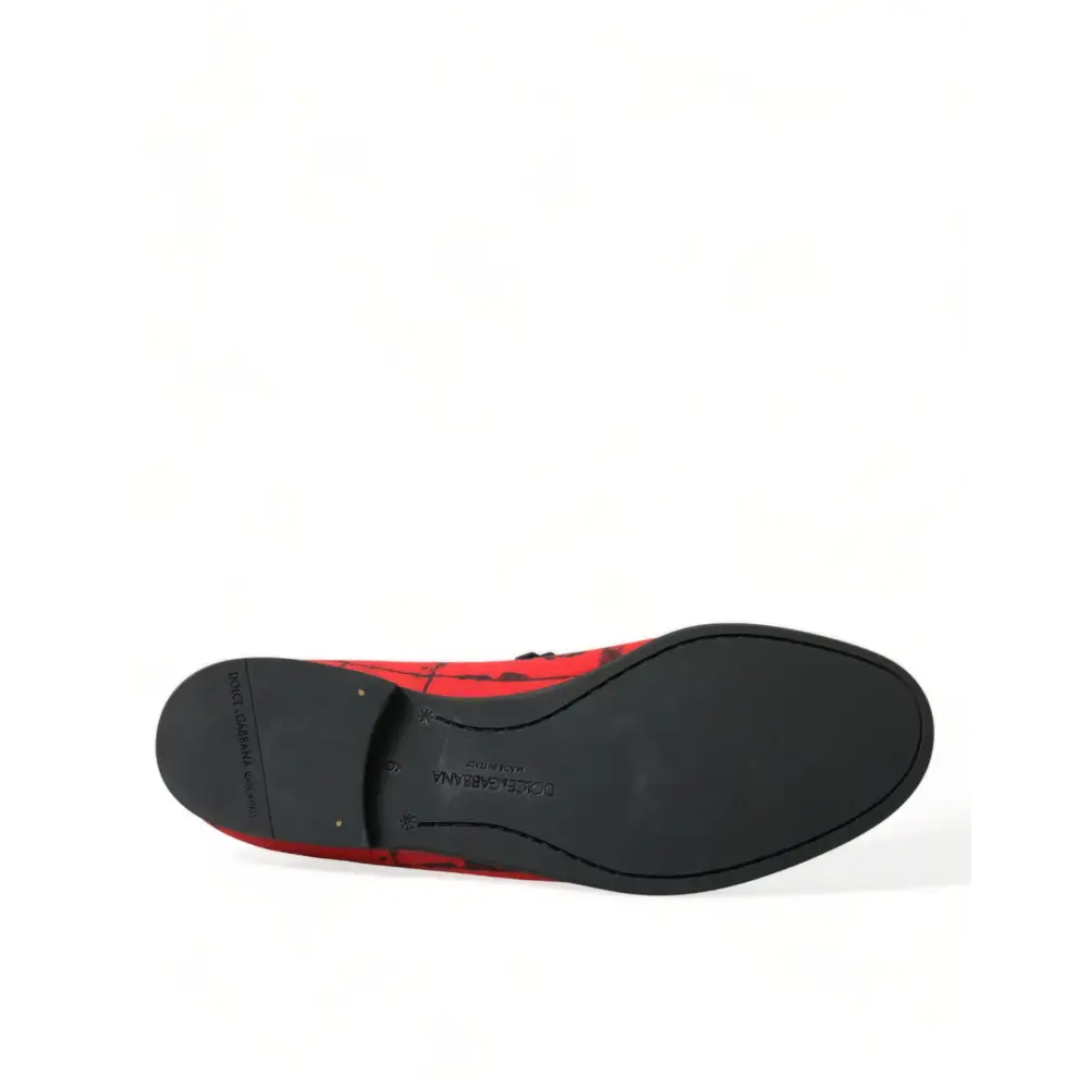 Dolce & Gabbana Rot Schwarz Torero Loafers Pantoffeln Männer Schuhe