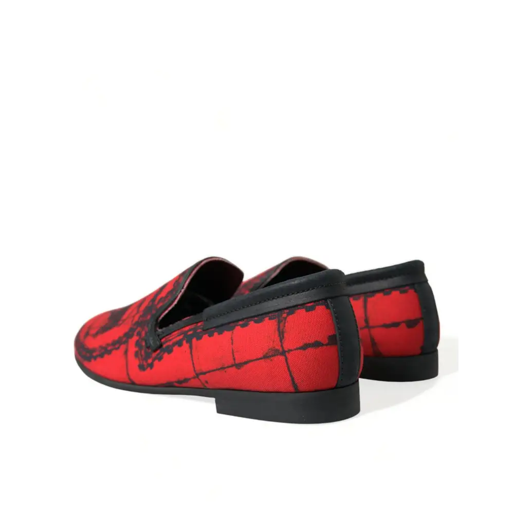 Dolce & Gabbana Rot Schwarz Torero Loafers Pantoffeln Männer Schuhe