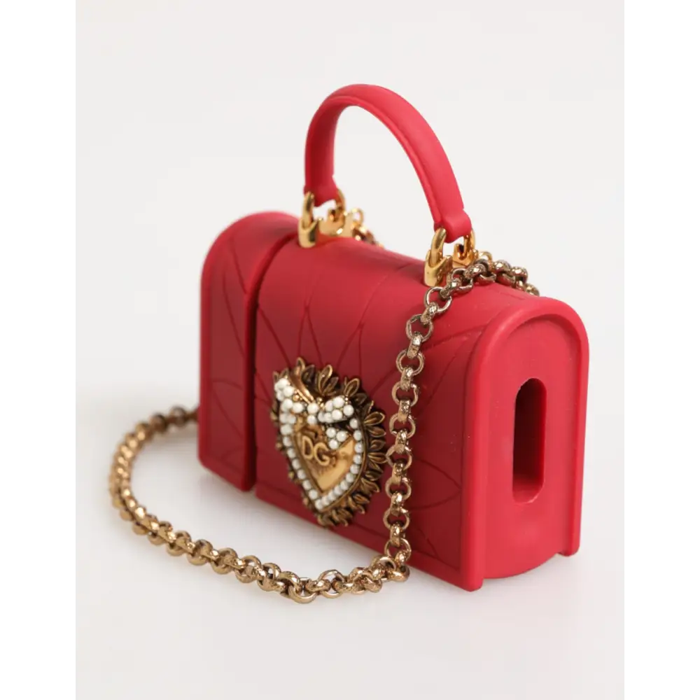 Dolce & Gabbana Rot Silikon Hingabe Herz Abdeckung Tasche Frauen Airpods Fall