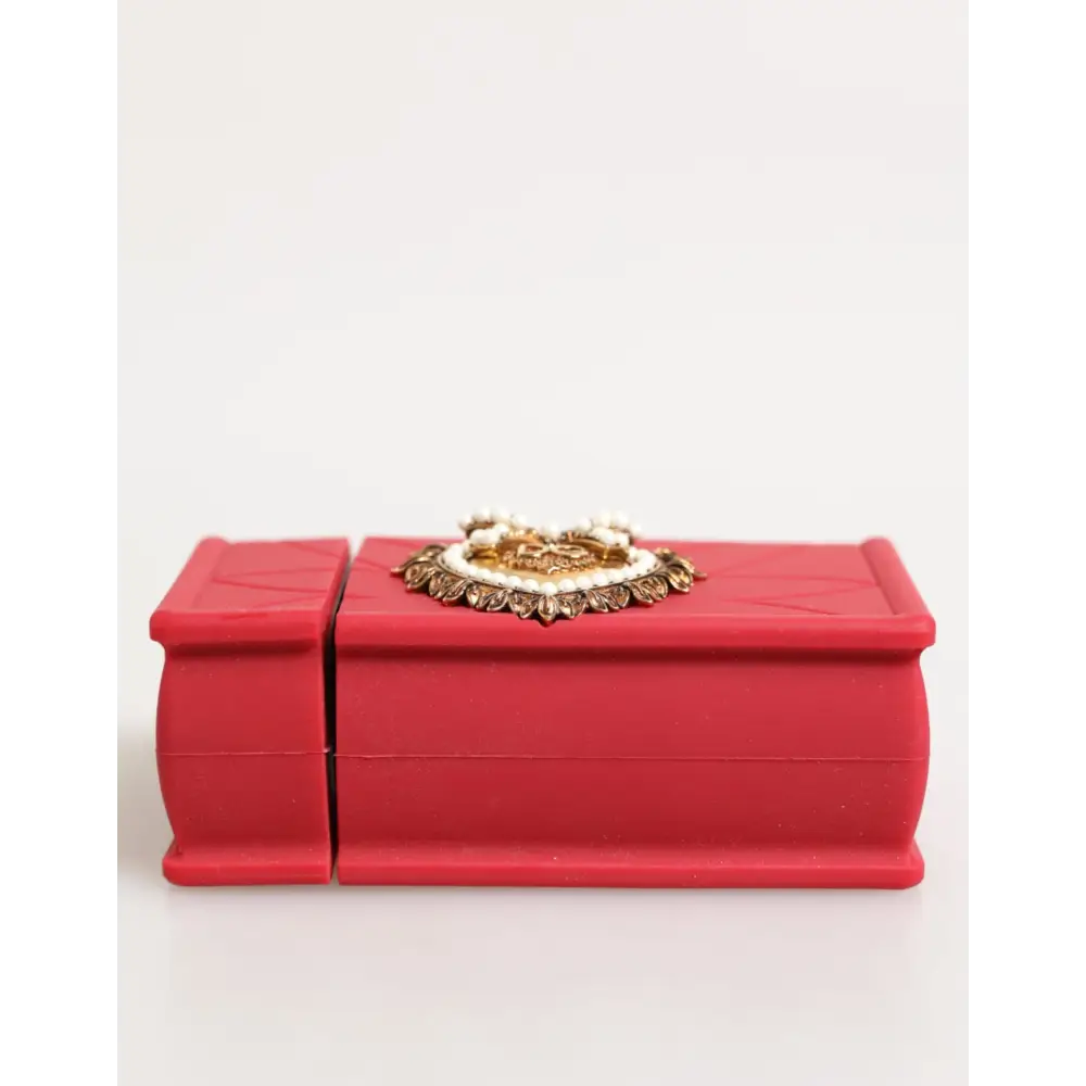 Dolce & Gabbana Rot Silikon Hingabe Herz Abdeckung Tasche Frauen Airpods Fall