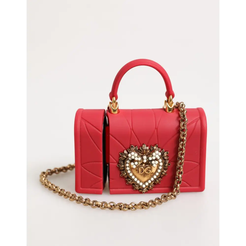 Dolce & Gabbana Rot Silikon Hingabe Herz Abdeckung Tasche Frauen Airpods Fall