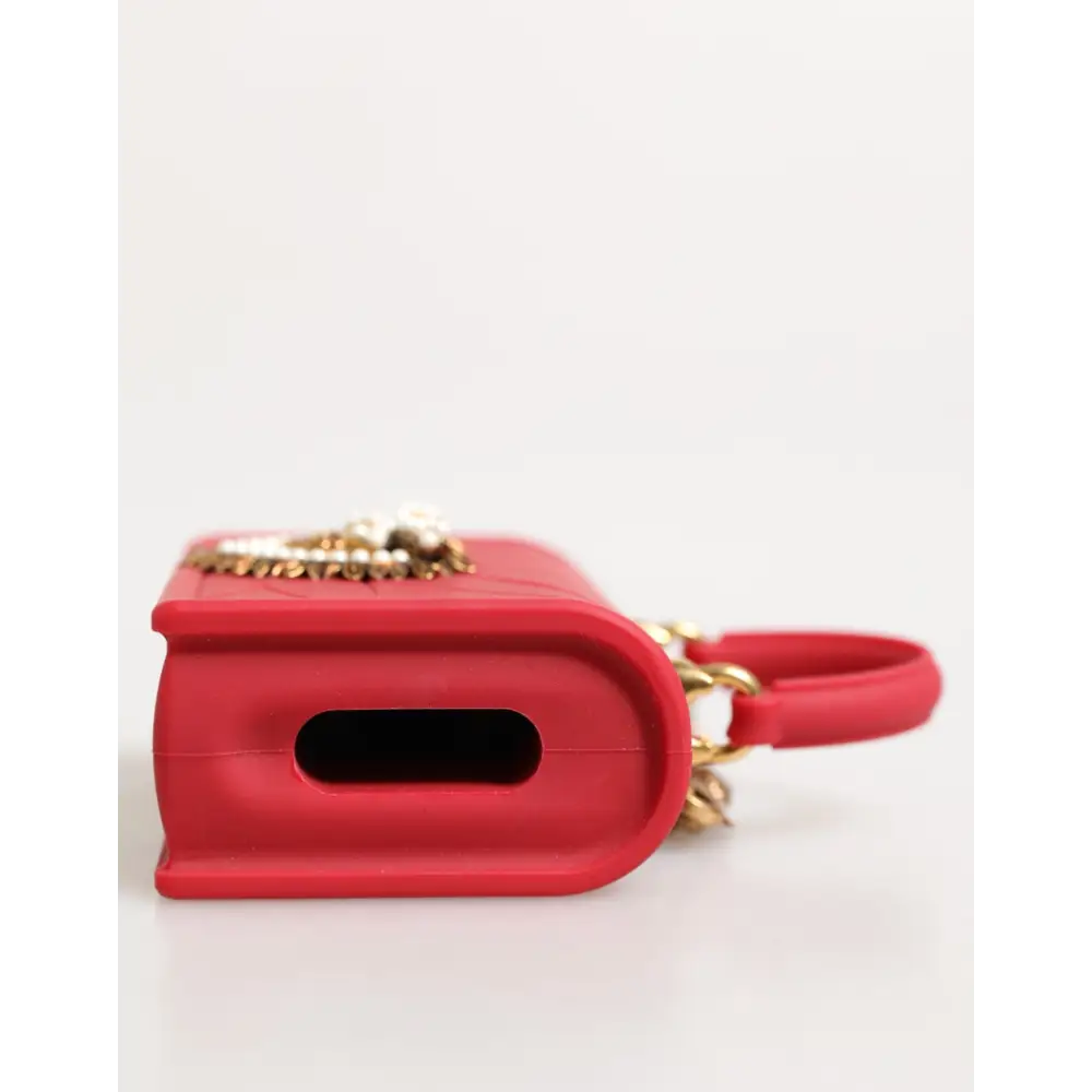 Dolce & Gabbana Rot Silikon Hingabe Herz Abdeckung Tasche Frauen Airpods Fall