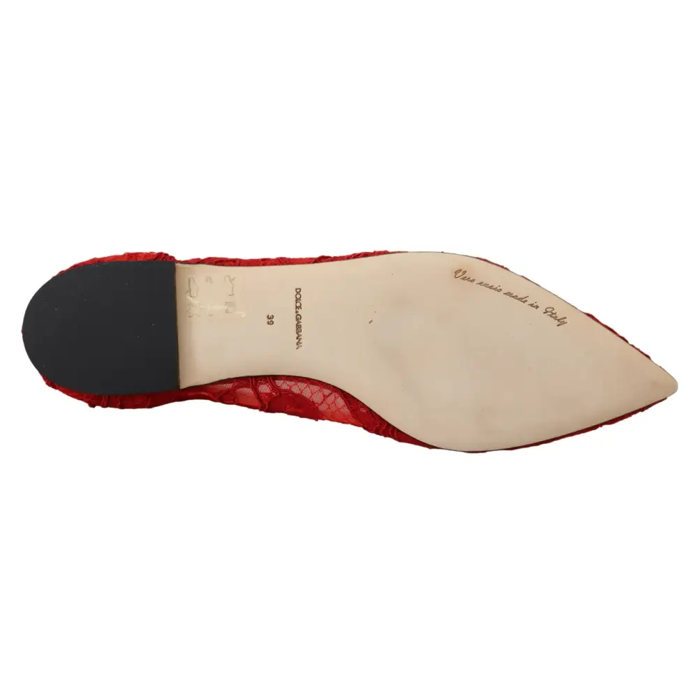 Dolce & Gabbana Rot Taormina Kristalle Loafers Flats Schuhe