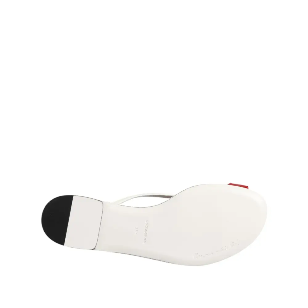 Dolce & Gabbana Rot Weiß KEIRA Blume Leder Sandalen Schuhe