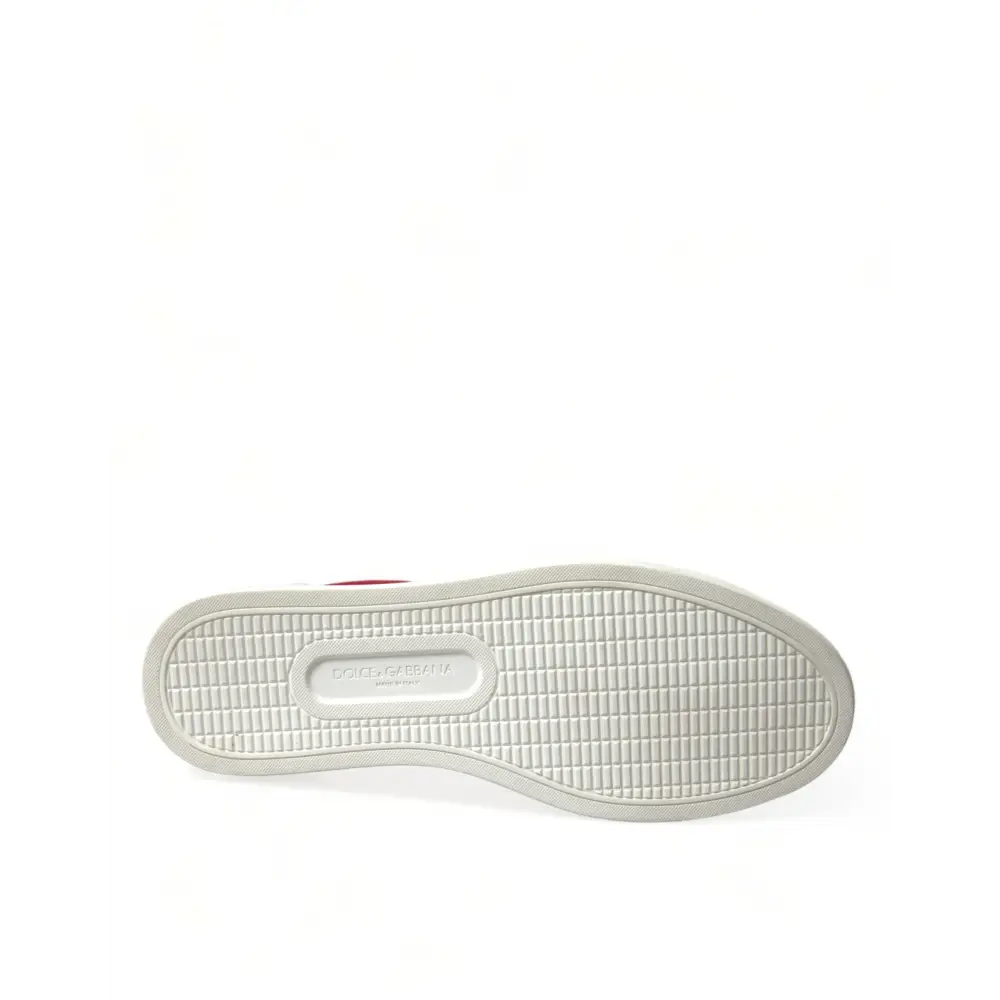 Dolce & Gabbana Rot Wildleder Leder Männer Low Top Turnschuhe Schuhe