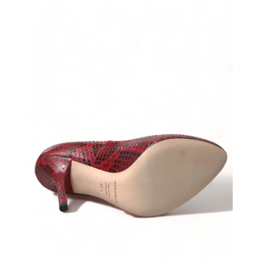 Dolce & Gabbana Rote Ayers Leder Schnürsocken Pumps Schuhe - EU36.5/US6