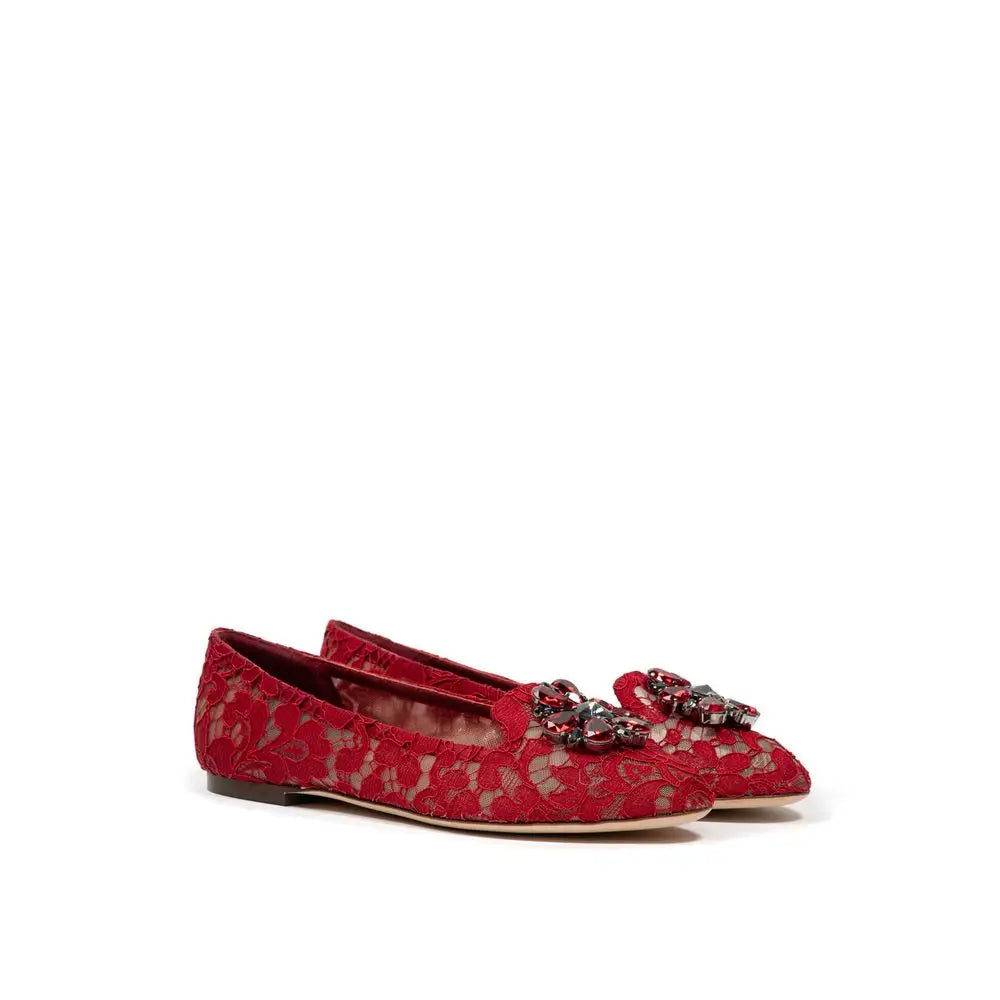 Dolce & Gabbana Rote Ballett-Flats aus Viskose