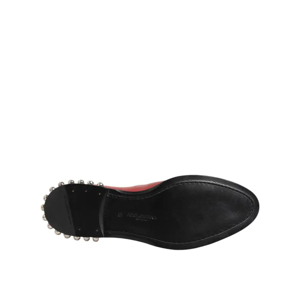 Dolce & Gabbana Rote beschlagene kurze Chelsea-Stiefel Schuhe - EU44/US11