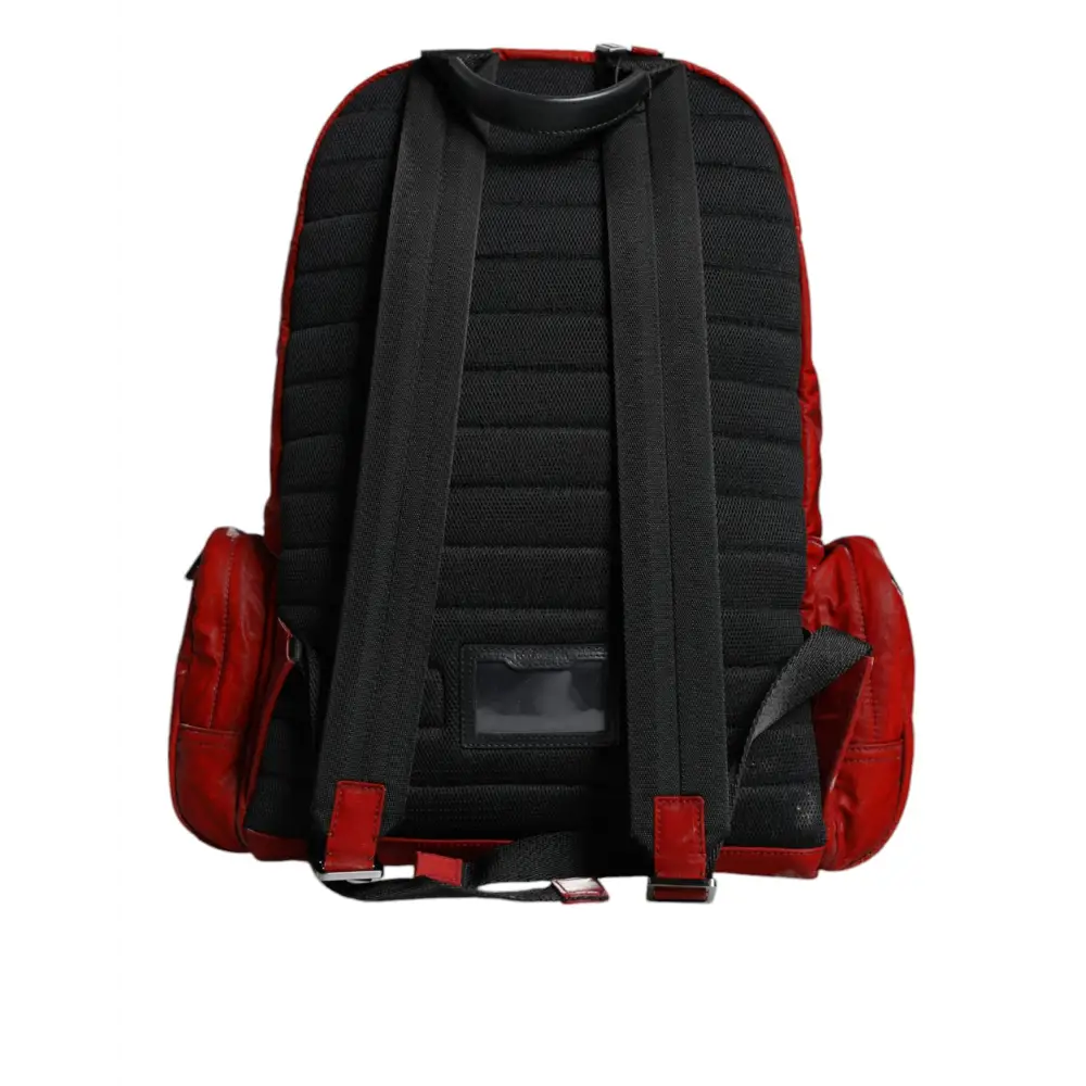Dolce & Gabbana Rote Lackleder-Logo-Plakette Rucksack Tasche