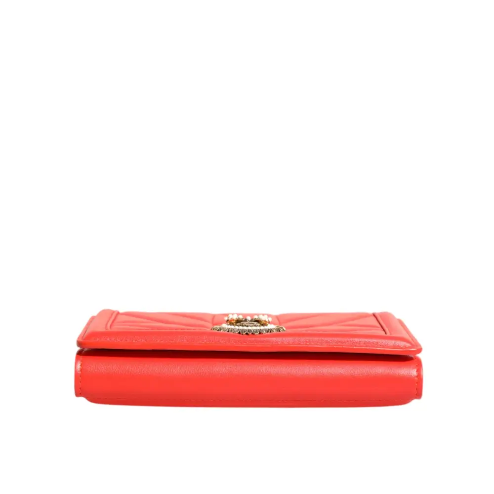 Dolce & Gabbana Rote Leder gesteppte Hingabe Crossbody Handyhülle Tasche