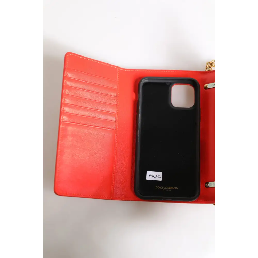 Dolce & Gabbana Rote Leder gesteppte Hingabe Crossbody Handyhülle Tasche