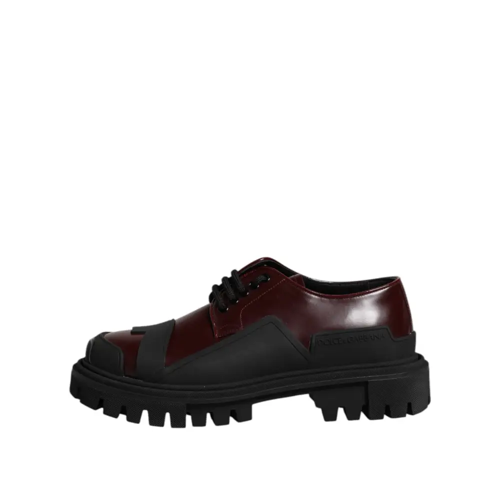 Dolce & Gabbana Rote Leder-Schnürschuhe für Trekking-Anzüge - EU39/US6