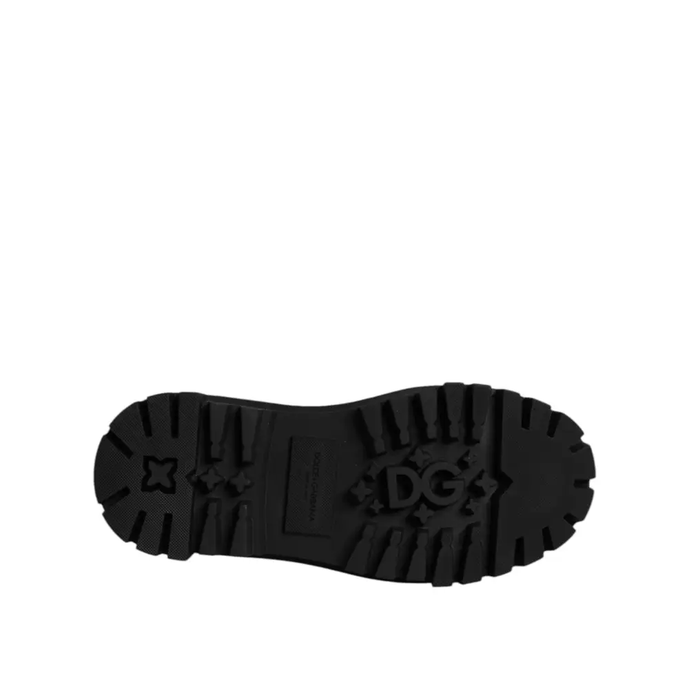 Dolce & Gabbana Rote Leder-Schnürschuhe für Trekking-Anzüge - EU39/US6