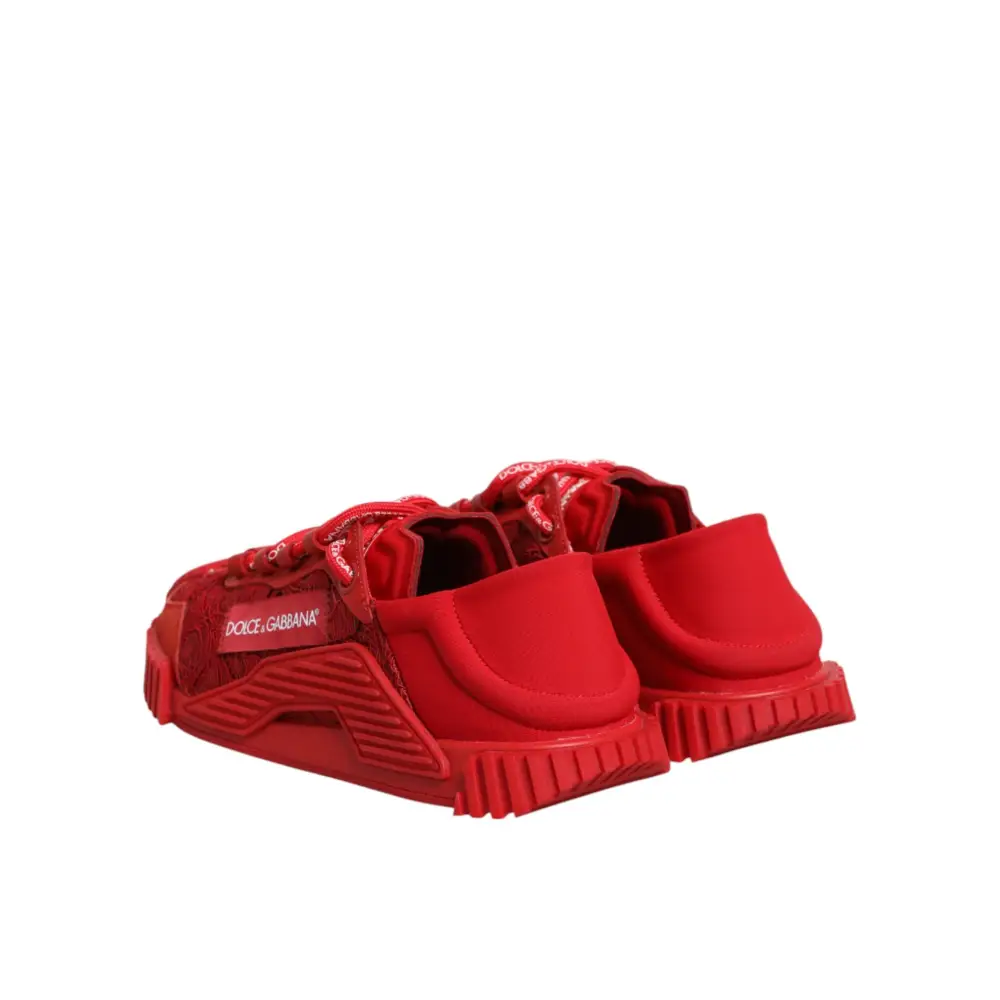 Dolce & Gabbana Rote Logo-Schnürschuhe NS1 Sneakers - EU37.5/US7