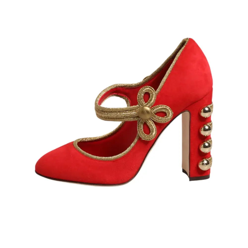 Dolce & Gabbana Rote MARY JANES Pumps mit Verzierungen - EU37/US6.5