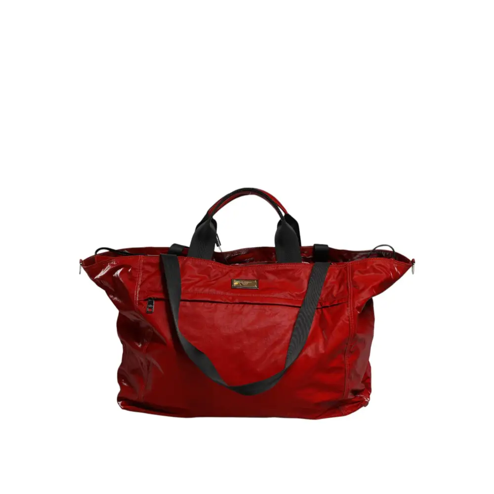 Dolce & Gabbana Rote Nylon Hand Schulter Duffel Reisetasche