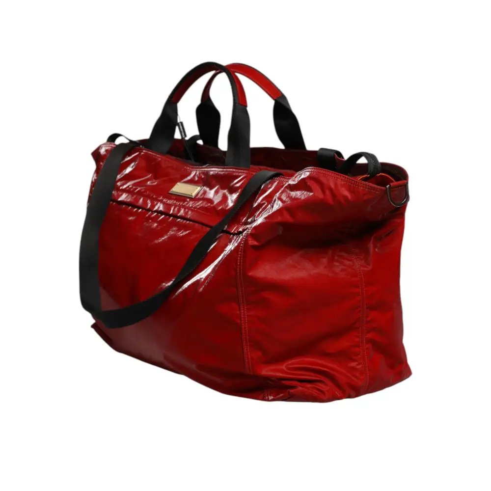 Dolce & Gabbana Rote Nylon Hand Schulter Duffel Reisetasche