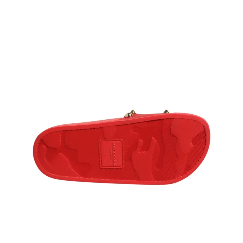 Dolce & Gabbana Rote Slides mit Herz-Applikation Strandschuhe - EU35/US4.5