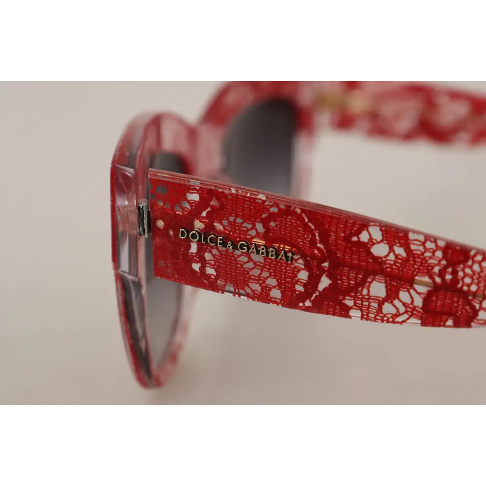 Dolce & Gabbana Rote Sonnenbrille DG4231F Spitze Acetat Rechteck Shades