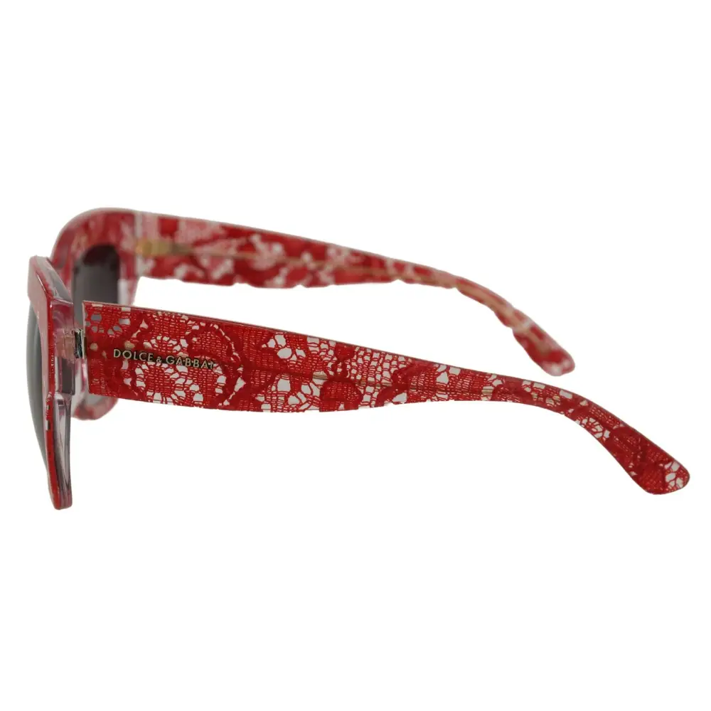 Dolce & Gabbana Rote Sonnenbrille DG4231F Spitze Acetat Rechteck Shades