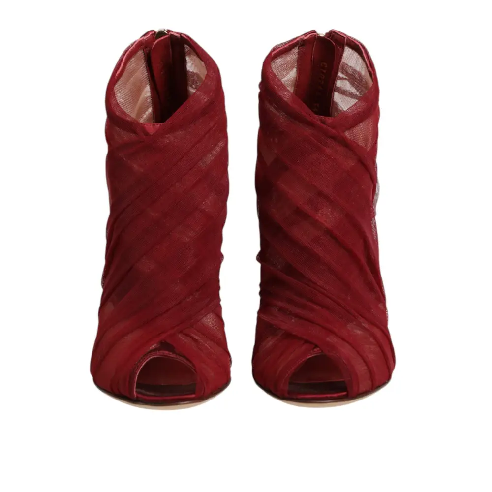 Dolce & Gabbana Rote Stiefelletten aus Tüll mit Stilettoabsatz - EU35.5/US5