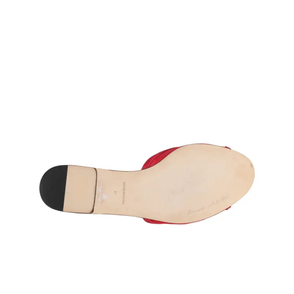 Dolce & Gabbana Rote verzierte Ballerinas zum Hineinschlüpfen