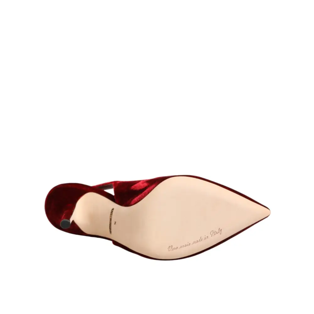 Dolce & Gabbana Rote Wildleder-High-Heel-Slingback-Sandalen - EU36/US5.5