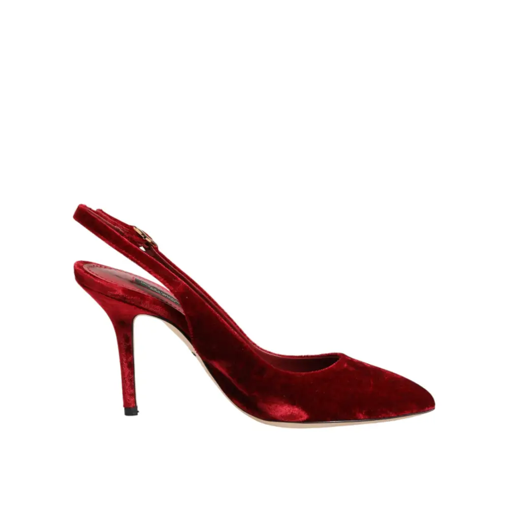 Dolce & Gabbana Rote Wildleder-High-Heel-Slingback-Sandalen - EU36/US5.5