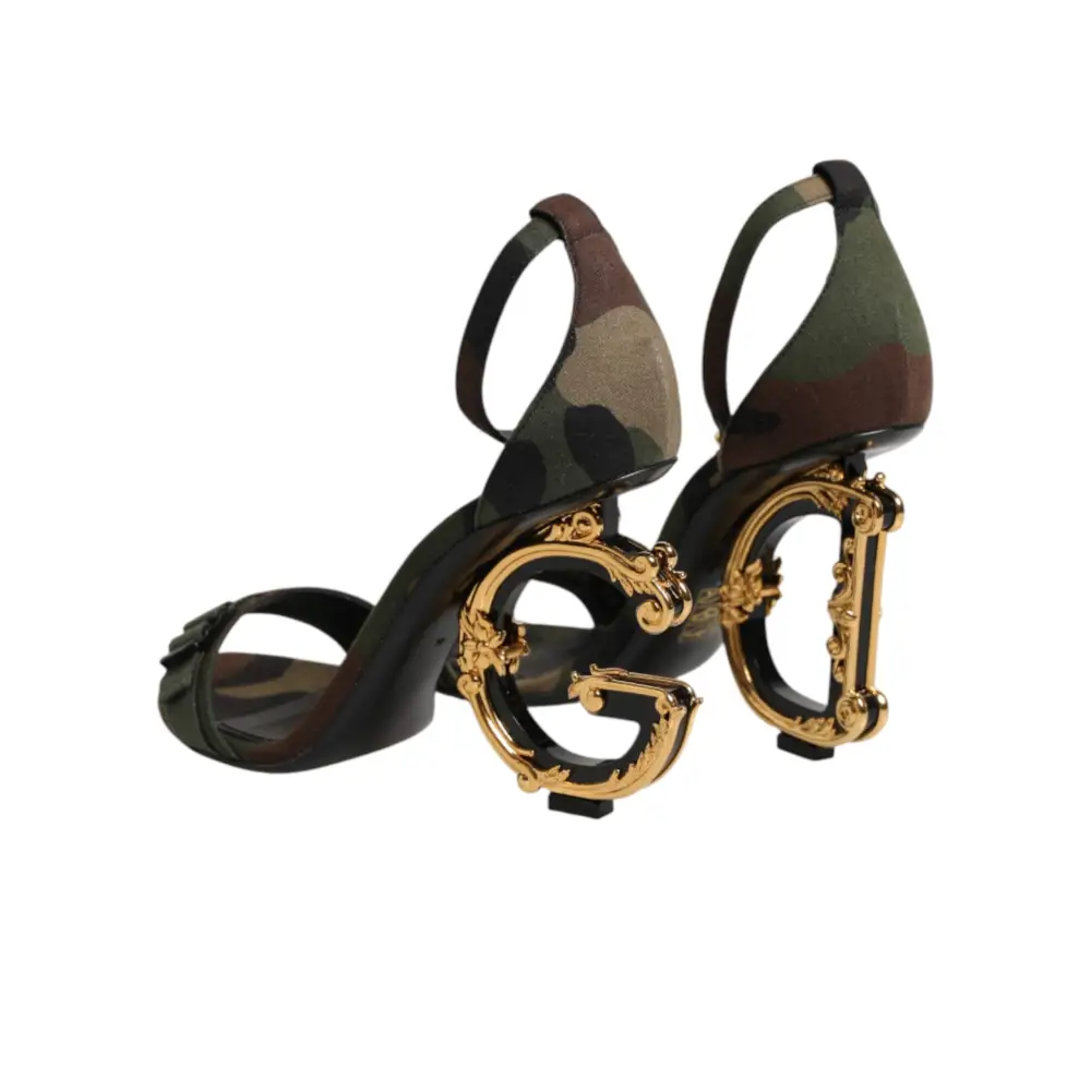 Dolce & Gabbana Sandalen mit DG-Logo und Camouflage-Muster in Multicolor - EU36/US5.5