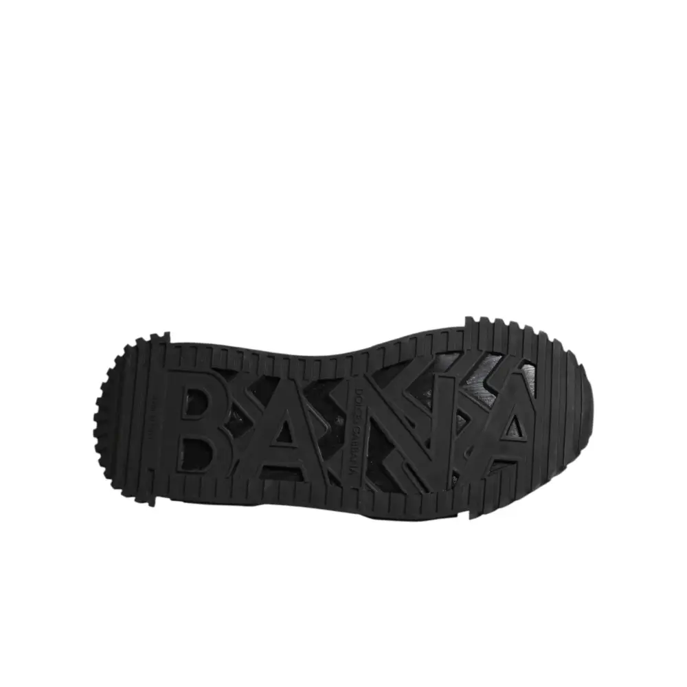 Dolce & Gabbana Schuhe Schwarze Verzierte Low Top NS1 Sneakers - EU36/US5.5