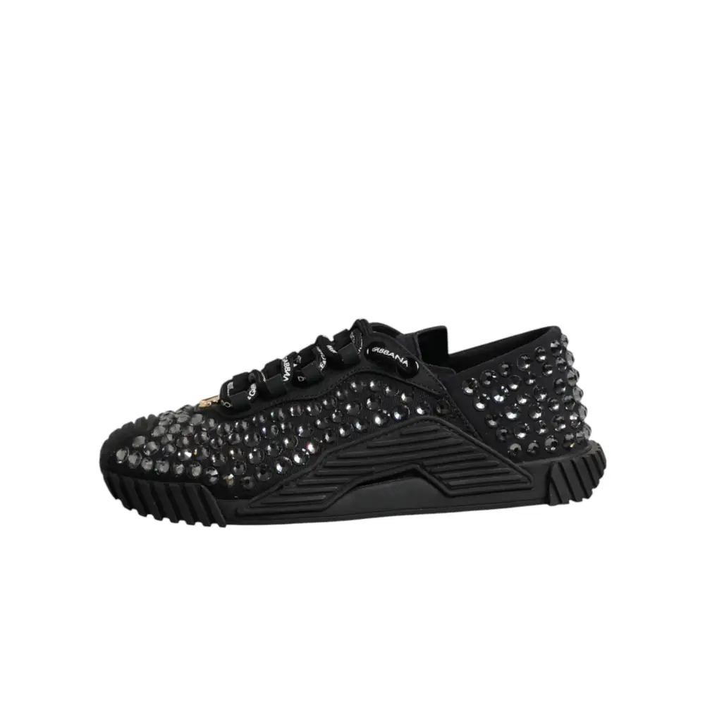 Dolce & Gabbana Schuhe Schwarze Verzierte Low Top NS1 Sneakers - EU36/US5.5