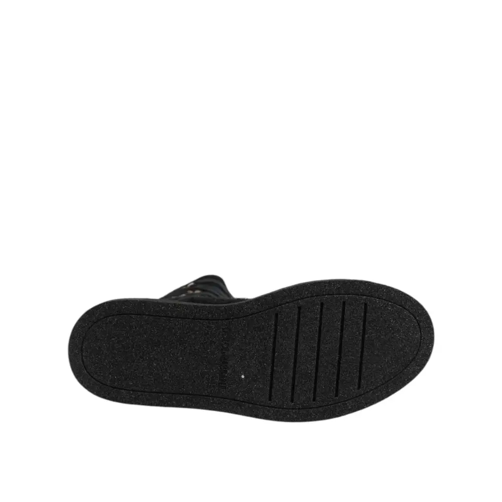 Dolce & Gabbana Schwarz Alpaka Wolle Wildleder Mid Calf Stiefel Schuhe - EU44/US11