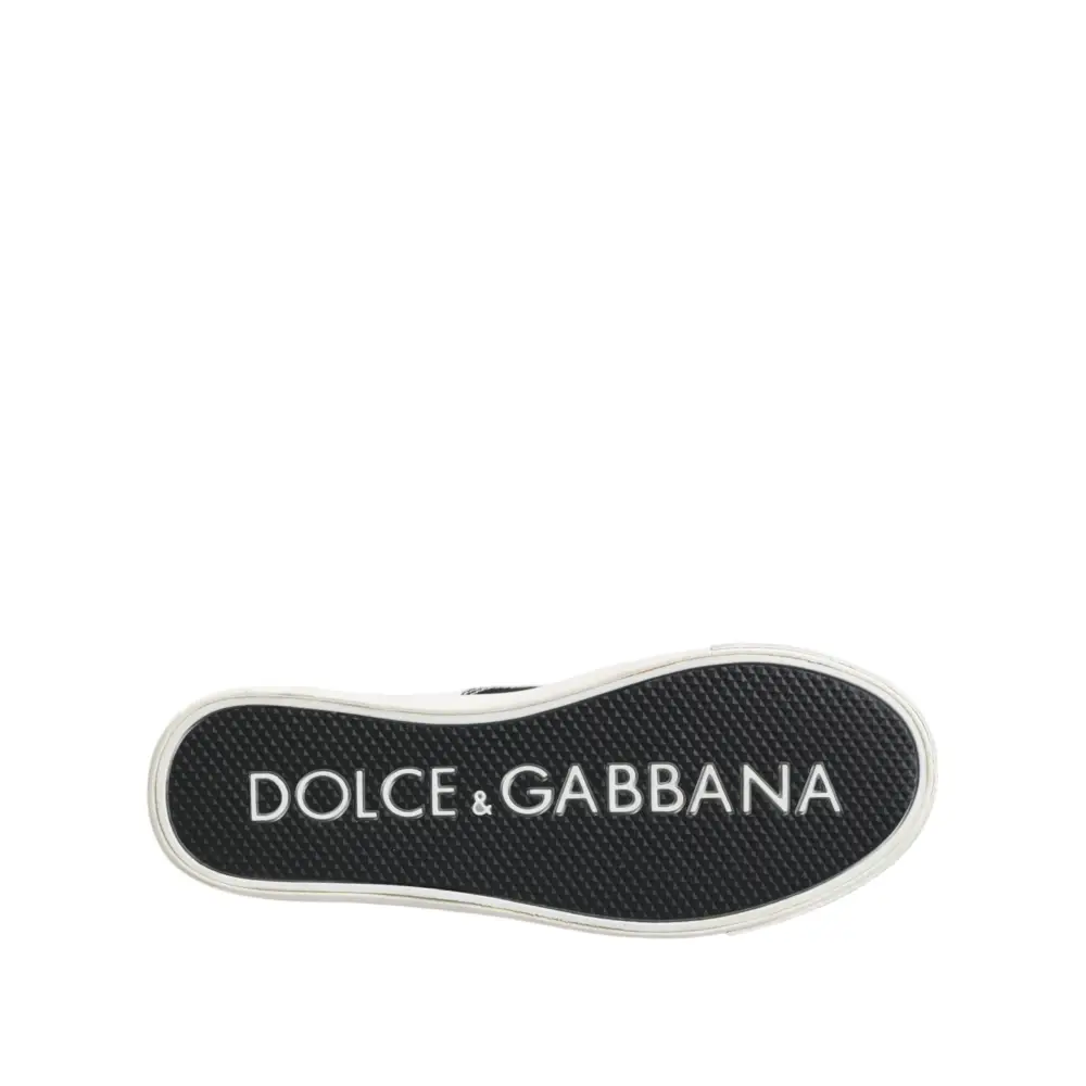 Dolce & Gabbana Schwarz Baumwolle Canvas Lace Up Männer Turnschuhe Schuhe - EU39/US6