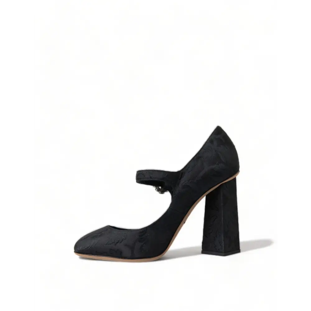 Dolce & Gabbana Schwarz Brokat Mary Janes Heels Pumps Schuhe - EU36.5/US6