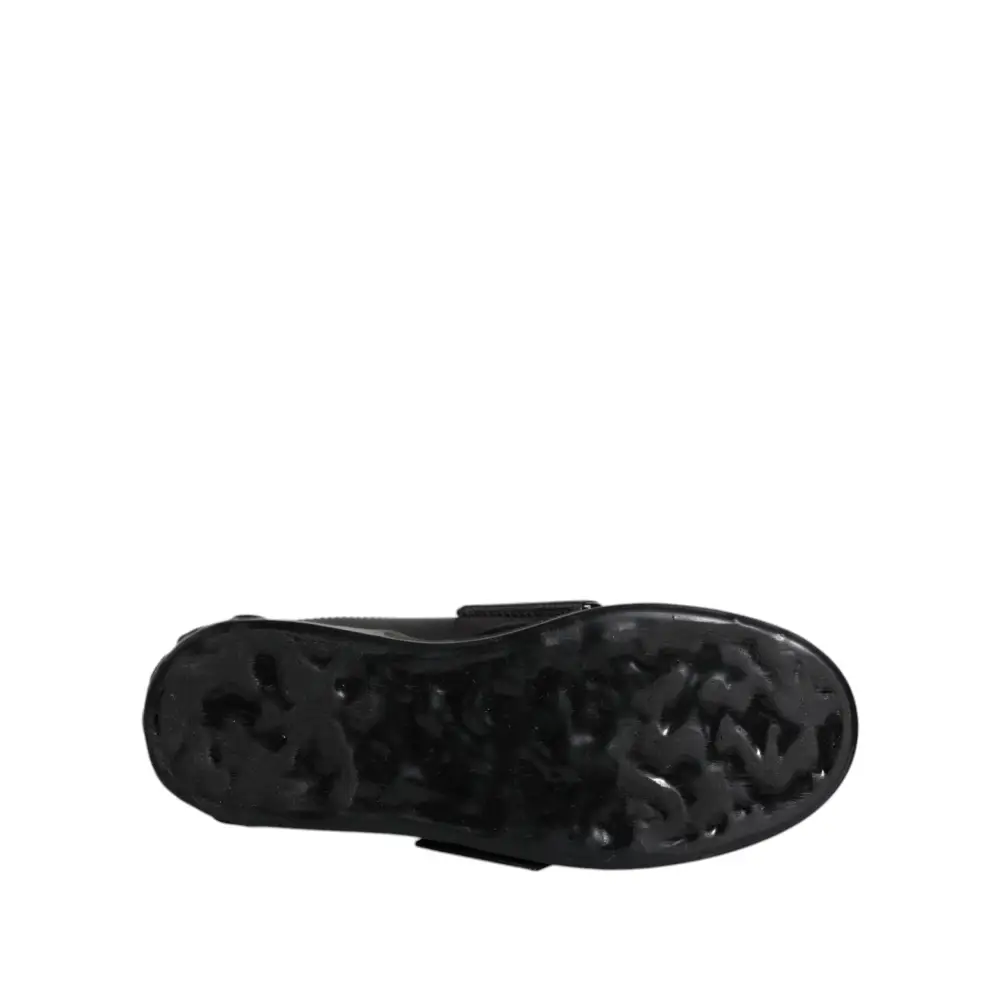 Dolce & Gabbana Schwarz D&G AMORE Low Top Sneakers Schuhe - EU37/US7