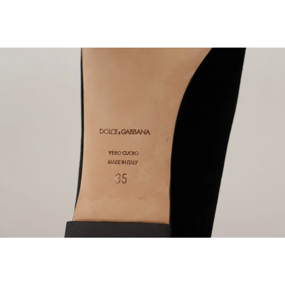 Dolce & Gabbana Schwarz DG Sacred Heart Patch Slip On flache Schuhe - EU35/US4.5