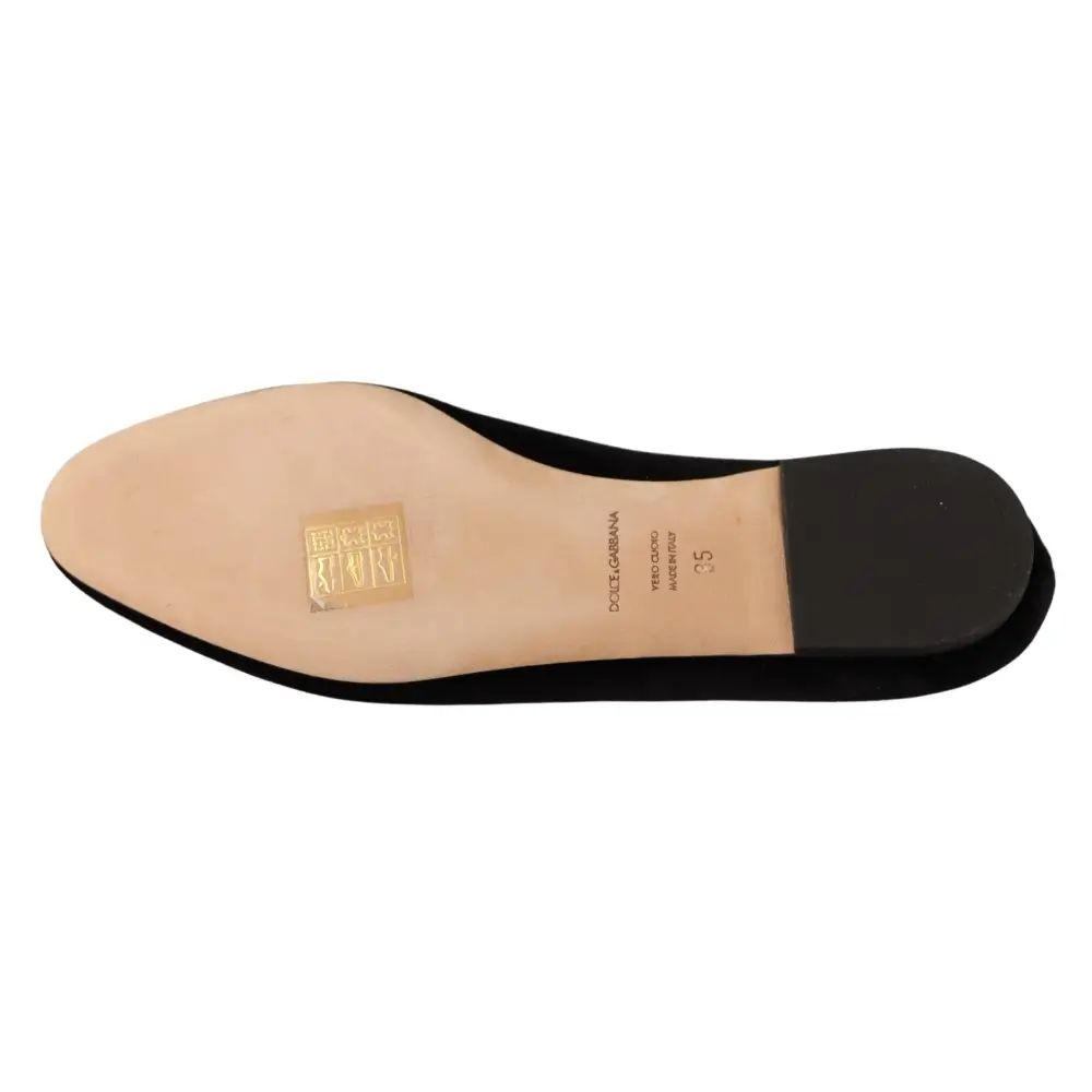 Dolce & Gabbana Schwarz DG Sacred Heart Patch Slip On flache Schuhe - EU35/US4.5