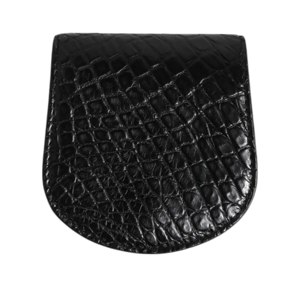 Dolce & Gabbana Schwarz Exotische Haut Münze Kondom Fall Halter Tasche Brieftasche