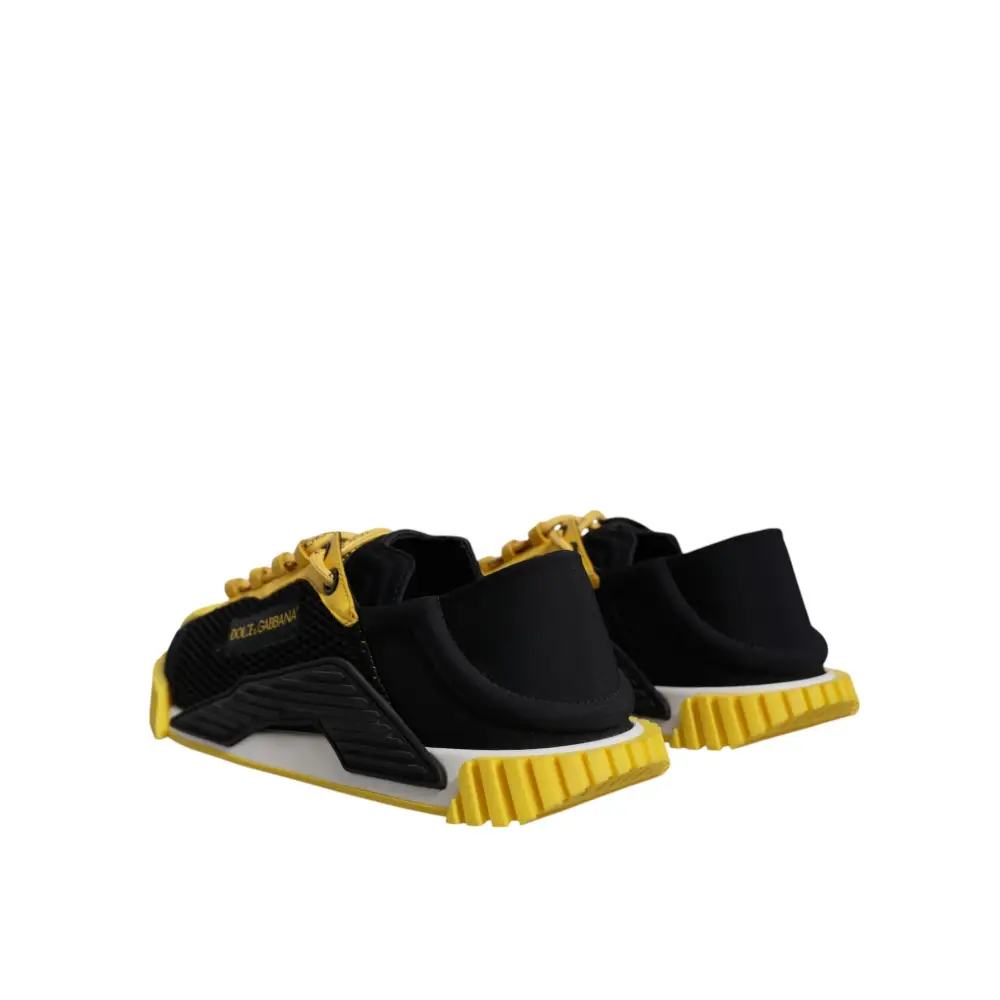 Dolce & Gabbana Schwarz Gelb Low Top NS1 Turnschuhe Schuhe