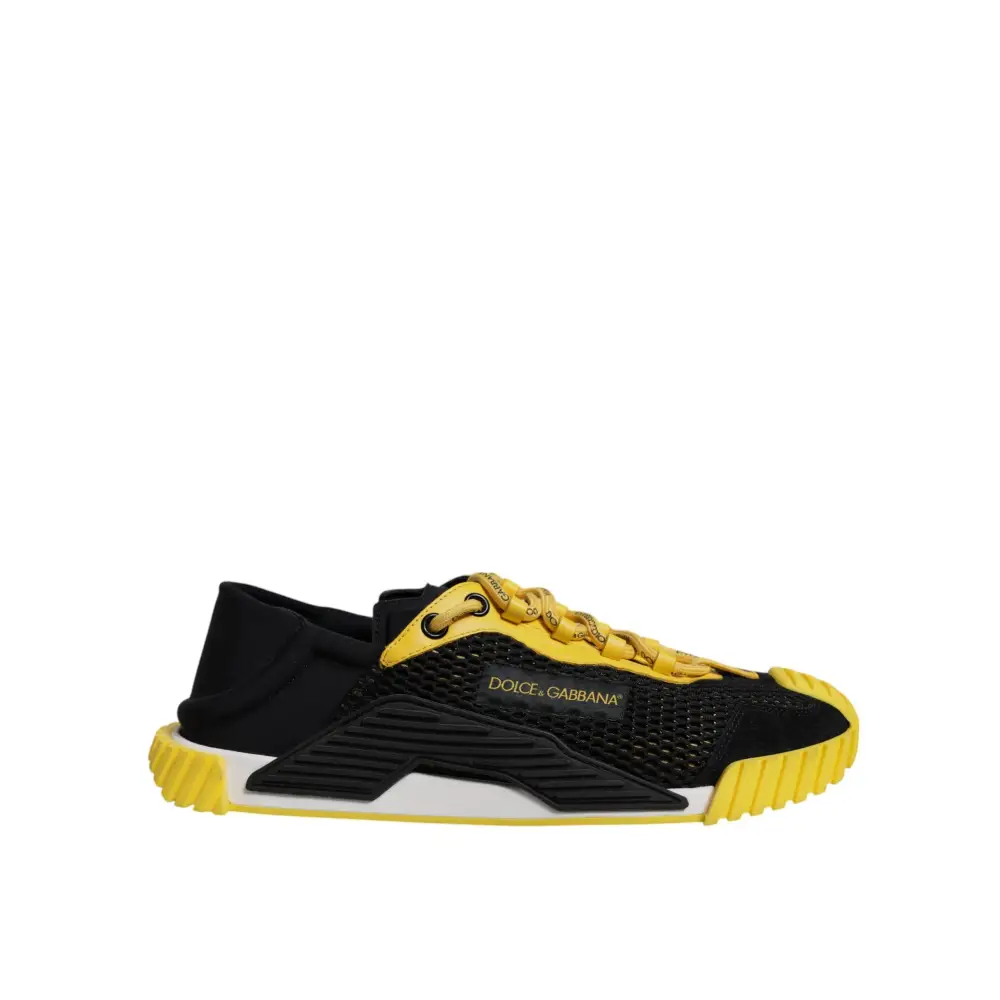 Dolce & Gabbana Schwarz Gelb Low Top NS1 Turnschuhe Schuhe